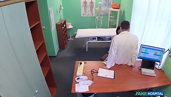 Brunette Beauty Cheats With Her Doctor In His Office.